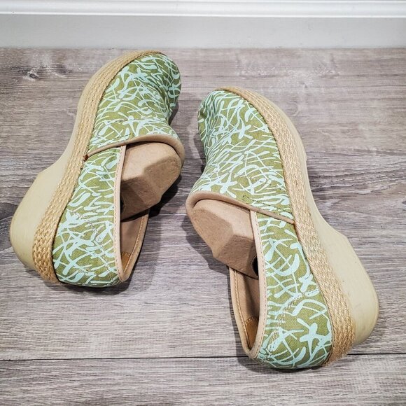 Dansko Women's Victoria Vegan Green Grass Canvas Classic Clogs Sz 41 US 10.5-11 - Picture 6 of 15